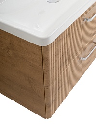 BelBagno Тумба с раковиной Due 80 подвесная Rovere Nature ручки Хром полированный – фотография-5